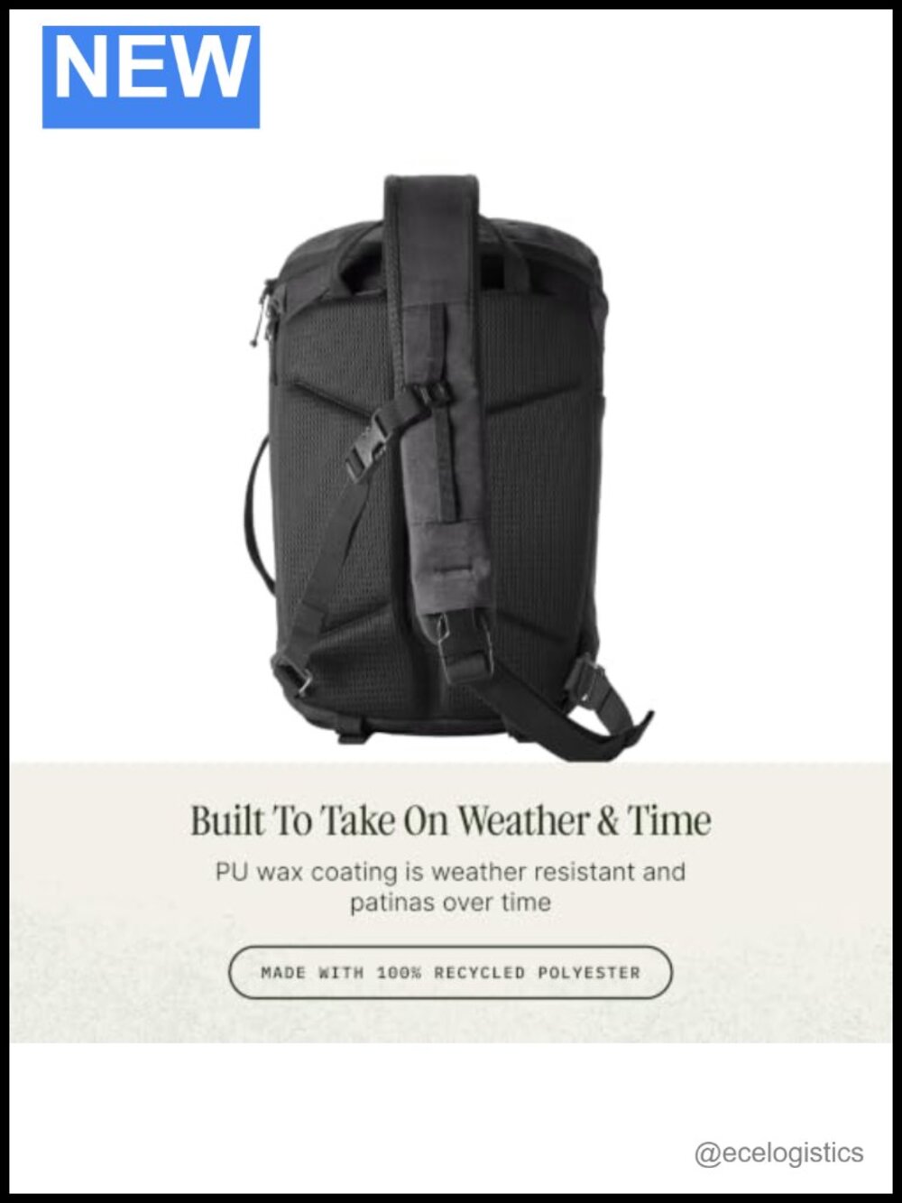 Recycled Ripstop Crossbody Sling Pack with Cushioned Back Panel - Picture 2 of 5